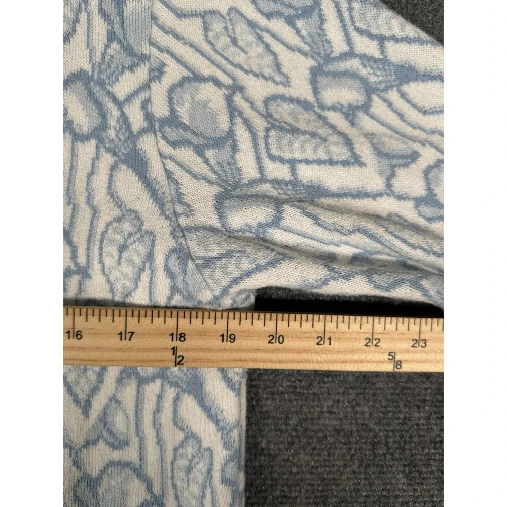 SKJAEVELAND Norway Nordic Cardigan Sweater Womens Small Blue White Heart Pattern
